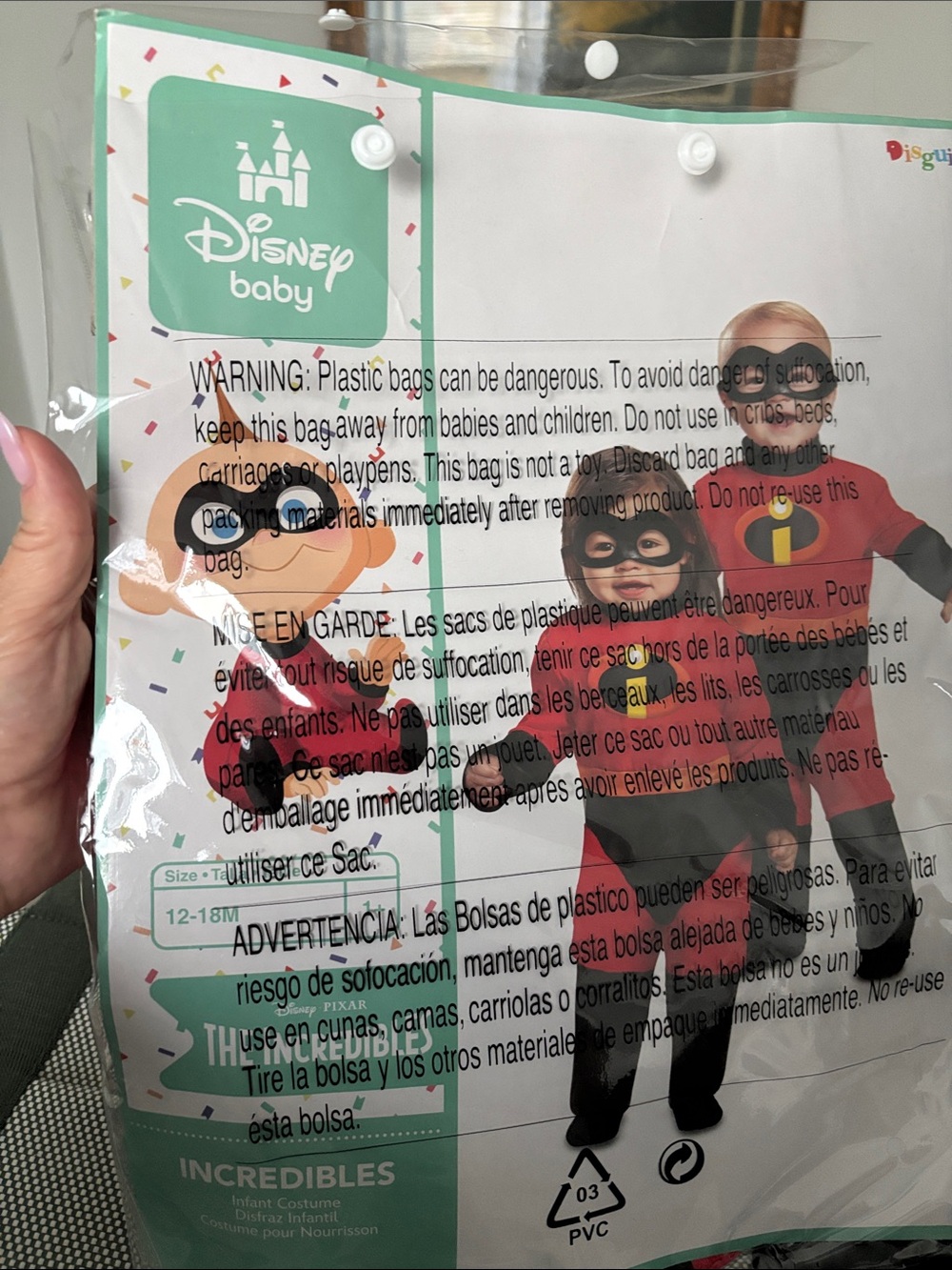 Disney Baby Incredibles Red Costume 12-18m